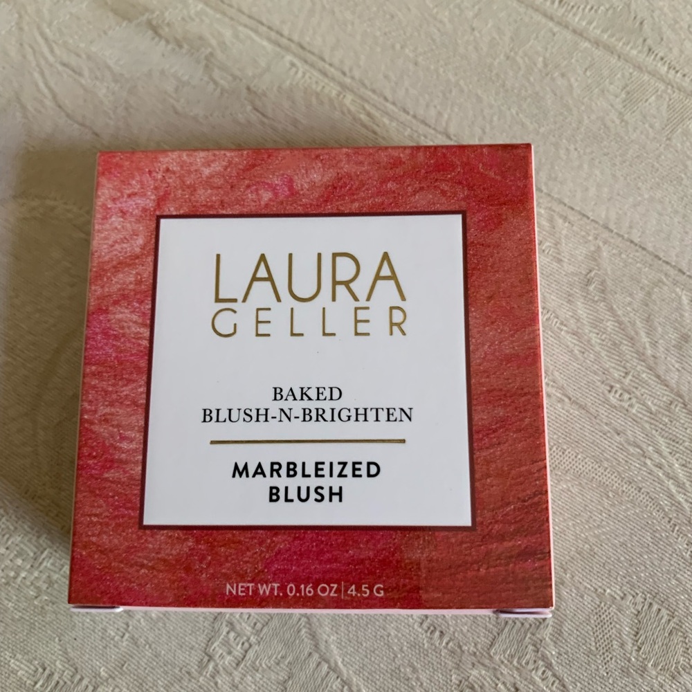 Laura Geller Blush n Brighten Baked Marbleized Blush Coral Cove BNIB - Picture 2 of 10